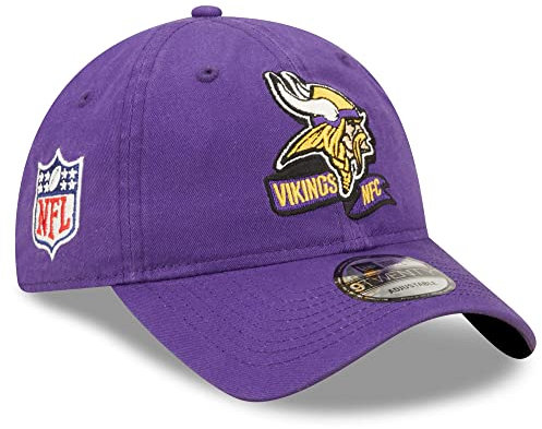New Era Minnesota Vikings 2022 Sideline Adjustable 9TWENTY Mütze für Jugendliche, Violett
