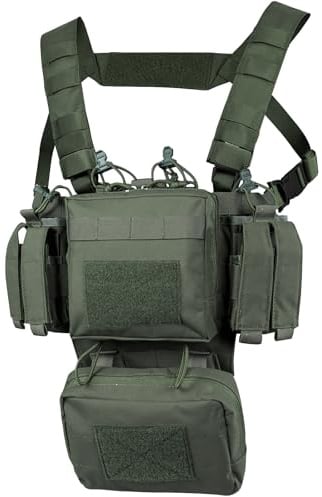 VISMIX Tactical Chest Rig, Adjustable&Detachable Molle Chest Rigs with Mag Pouch