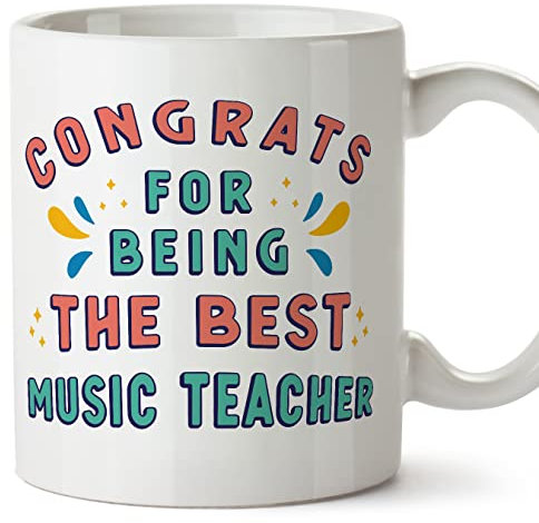 MUGFFINS Music Teacher Mug - in English - Congrats for Being The Best - Funny Gift for Colleagues - Ceramic 11oz Mug
