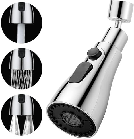 Cocina Grifos, Grifo Cocina Cabezal, Cabezal de Repuesto Multifunción Para Cabezal de Cocina con 3 Modos de Conmutación, Cabezal para Grifo de Cocina Flexible, Para Grifo de Cocina y Baño