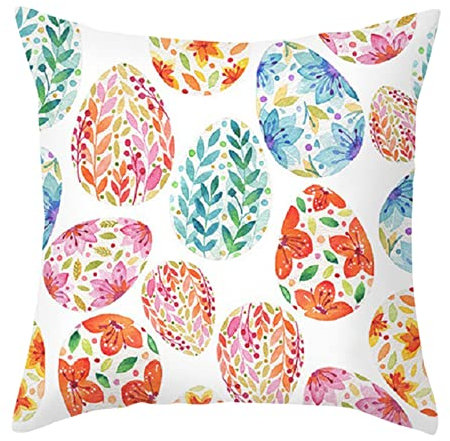 Kissenbezug Ostern Osterdeko Ostereier Häschen Kissenhülle Kissenbezug Dekokissen Cases Ostern Deko Sofa Kissen 45x45cm, Dekorative Kissenhülle für Zierkissenhülle Schlafzimmer Sofa (B2, 1pc)