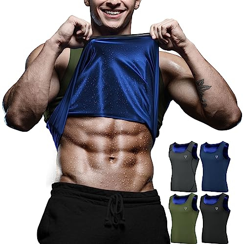 RDX Herren Sauna Shirt Sauna Weste Schwitzanzug Herren Body Shaper Workout Hot Tank Top Bauch Abnehmen Shapewear
