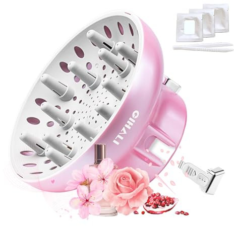 GIHALI Universal Hair Diffuser “Super Sturdy” 4.4-6.6cm for Natural Curly and Wavy Hair, Easy Install, Hair Dryer Attachment Fit for Travel (Pink 2 Aroma Upgrade)