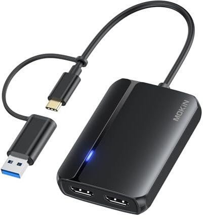 MOKiN HDMI Splitter for Dual Monitors, 4k@30hz HDMI Splitter Extended Display for Mac/Window, Usb C/Usb A 3.0 to Dual Hdmi Adapter for MacBook, Dell, Lenovo, HP, Chromebook Pixel, Surface Book etc