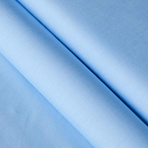 Premium Baumwollstoffe Uni/Einfarbig - über 20 Farben - Hochwertiger Baumwollstoff in uni | Popeline Stoff aus ÖkoTex - Meterware ab 25 cm Länge - Farbe Babyblau