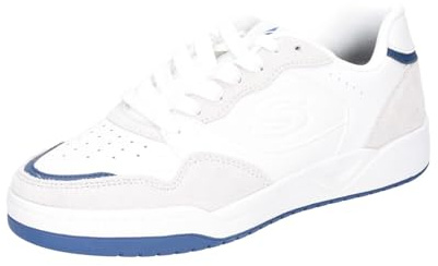 Skechers Herren Koopa Volley Low Lifestyle, Weißes Leder Wildleder Duraleather Mesh N, 44 EU
