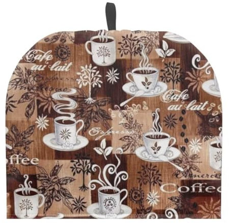 Jeiento Brown Coffee Theme Tea Pot Cozy Fashion Tea Kettle Cosy for Teapot&Coffee Pot,Insulation and Keep Warm,Kitchen Home Decorative Teapot Cover