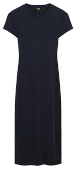 Superdry Damen T-Shirt-Midikleid Finster Marineblau 42