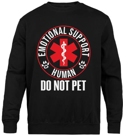 Generisch Emotional Support Human Schwarzer Unisex-Pullover mit Rundhalsausschnitt
