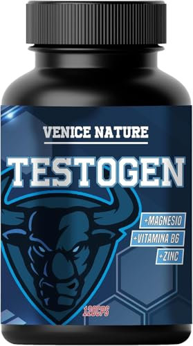 TESTOGEN Hombre Gym Original Suplemento con Maca Tribulus Terrestris Fenogreco Ashwagandha Arginina Magnesio Vitamina B6 y Zinc VENICE NATURE