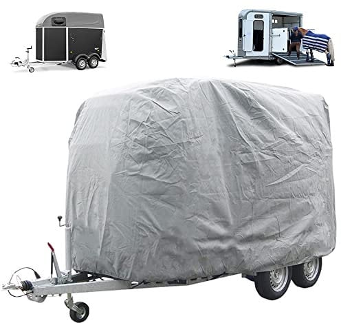 Cubierta para Remolque de Caballos, Cubierta de Remolque de Caballos, Tejido Oxford 420D Resistente a los Rayos UV (L375 x W225 x H245cm(L148 x W89 x H97in))