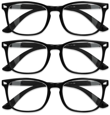 CCVOO Lesebrille für damen und herren mit blaulichtfilter - Augenoptik Brille Lesehilfe für Damen Herren (2.25, +Schwarz)