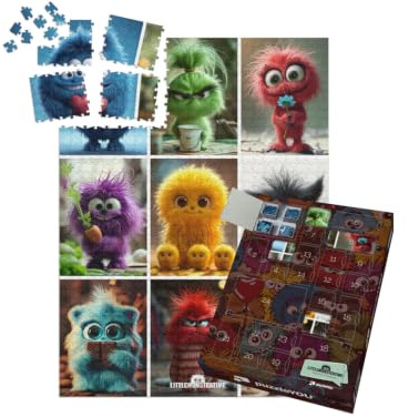 puzzleYOU: Puzzle-Adventskalender | „LITTLEMONSTERTIME: Collage“ – aus der Puzzle-Kollektion Illustrationen, Kunst & Fantasy