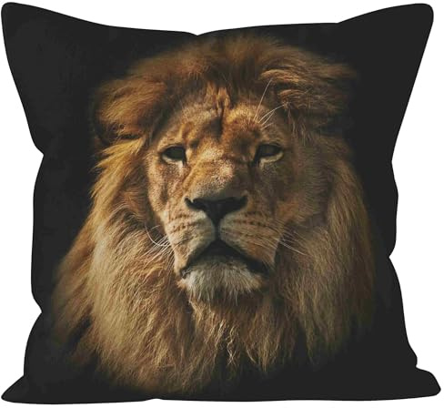 CEVAN Linen Kissenbezüge Aussenbereich Kissenbezug XXL Couch Löwe Kissenbezüge Edel Kissenhülle Blau Kissenbezüge Sofa Dekor 50x50cm,1Pcs