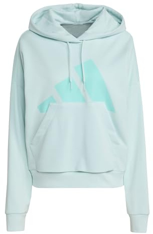 adidas Women's ESSENTIALS BIG LOGO FRENCH TERRY LOOSE HOODIE, halo mint/flash aqua, XL