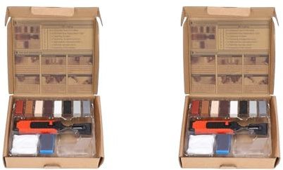 2 Set Tile Repair Kit Wax Block Electric Heating Pen Repair Kit for Tile Porcelain Stone with Scraping Block, Jersey, High Density Polishing Sponge Block