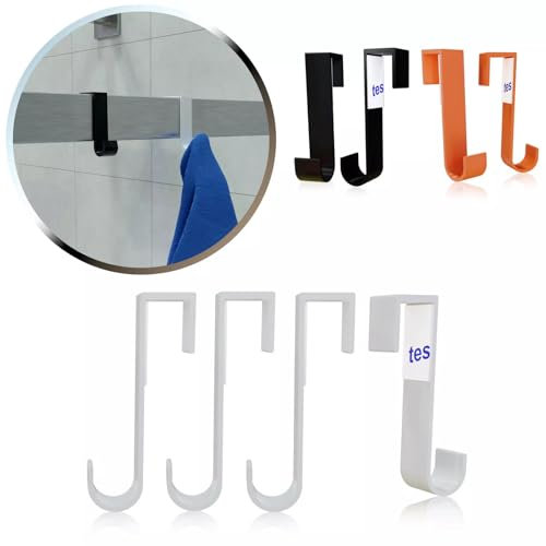 Nozzleboss Handtuchhaken Handtuch 4er Halterung Dusche Duschkabine Handtuchhalter Haken (Weiß, 30mm)