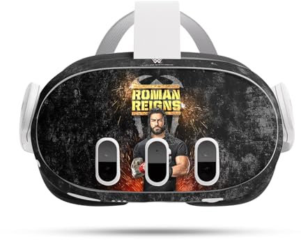 Head Case Designs Offizielle WWE Grunge Roman Reigns Vinyl Haut Aufkleber Abziehbild Abdeckung kompatibel mit Meta Quest 3