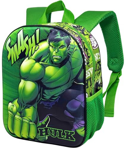 Clondo 3D Kindergartenrucksack für Kinder, Freizeitrucksack für Jungen, Kindergarten, 31 cm, Reisen, Geschenk, Rucksack Für Avengers Fan, Für Hulk Fan