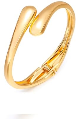 SIXDUTON Armband Armreif Gold Damen 14K Vergoldet Teardrop Manschette Armbänder Frauen Pärchen Bangle Schmuck Geschenk für Frauen Freundin Mama (Gold)