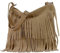 modamoda de T125 Damen Leder Wildleder Schultertasche Umhängetasche handmade in Italy, Farbe:Braunbeige