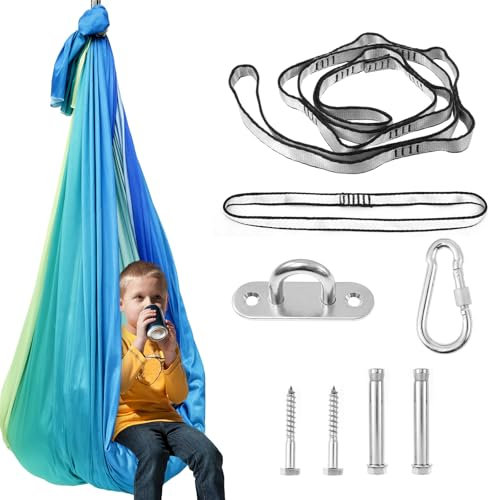 Eyoulife Calzini sensoriali per tutto il corpo, 280 x 150 cm, elastici, traspiranti, antiscivolo, morbidi, robusti, per alleviare l'autismo disturbi d'ansia (blu)