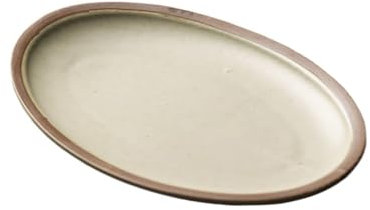 Platos para la cena, Plato de pescado de cerámica for el hogar, plato de pescado al vapor, vajilla de cerámica, plato de cena ovalado grande, restaurante, cocina, plato plano Retro Juego de vajilla(L)