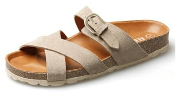 VERBENAS Rubi Serraje Damen-Sandalen, Stein, Größe 40
