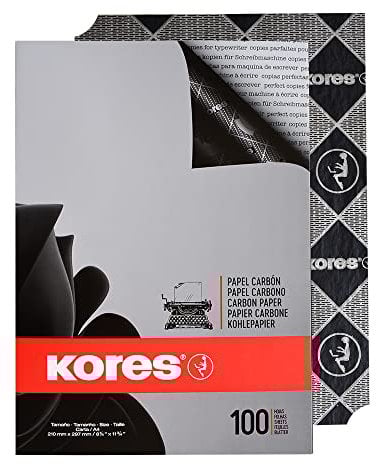 Kores KD78492 Kohlepapier Carbon A4 100 Blatt, schwarz