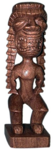 Alii of Hawaii Tiki Handgeschnitzte Kanaloa Gott Statue aus Holz - Hawaiian Ocean God - Braun