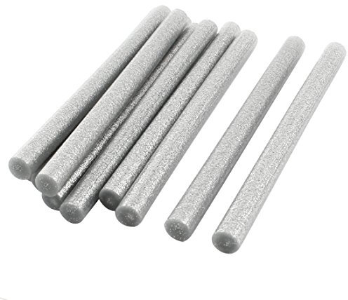 Sourcingmap 10Pcs 11mm x 150mm Silver Tone Glitter Hot Melt Glue Adhesive Stick