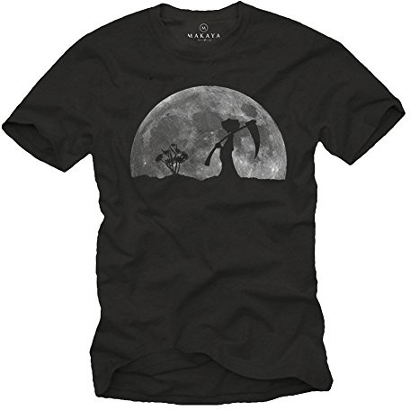 MAKAYA Coole T-Shirts mit Aufdruck Der Tod Schwarz Herren S-XXXL
