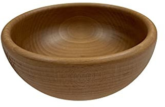 EFO Holzschale 14 cm | Holzschüssel aus natürlichem Buchenholz im rustikalen Stil | Salatschüssel Holz für Snacks, Obst oder Deko | Obstschale Buchenholz dekorativ und langlebig | Natürliches Holz