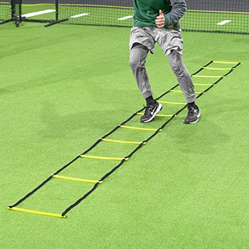 FORZA Trainingsleiter - verstellbare Fußball Koordinationsleiter | 3m oder 6m | Trainingsgeräte für Fußball Handball Basketball American Football | Koordination & Agilität (3m)
