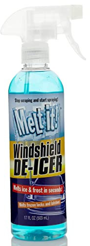 Melt it! Windshield De-Icer. Instantly Melts ice and Frost in Seconds for windshields, Windows, Mirrors, Key Locks, latches and More. No Scraping or Chipping. 17fl oz. (17oz)
