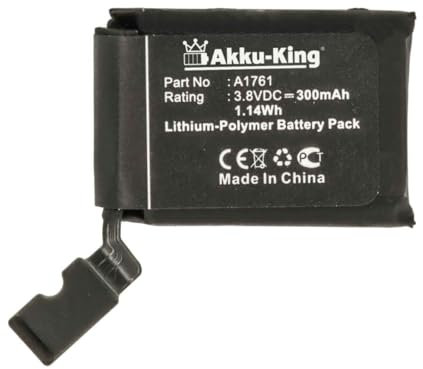 Akku-King Akku kompatibel mit Apple A1761 - Li-Polymer 300mAh - für Apple Watch 2 42mm