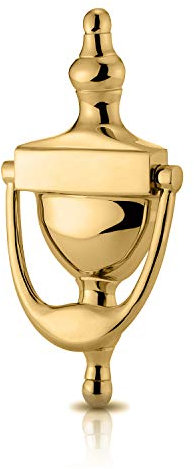 XFORT® Traditional Door Knocker Polished Brass, Victorian Urn Door Knockers for Front Door, Front Door Furniture with a Classic Period Design, Perfect for Alerting You of Visitors to Your Home