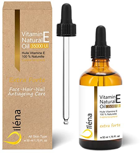 Oïléna - Veganes Vitamin E-Öl 100% Natürlich | Anti-Aging-Gesichtspflege | Make-up-Entferner | Feuchtigkeitscreme für Körper, Haare, Nägel | Handpflege | Kollagen-Booster, 50 ml