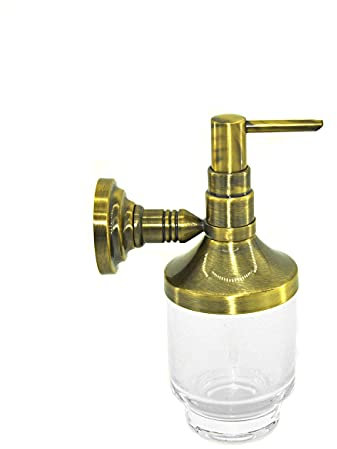STELO Wandseifenspender Seifenspender Messing Antik Gold Gebürstet Premium-Qualität