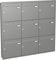 Briefkastenanlage Unterputz mit eckiger Verkleidung Modell U1 Farbe RAL 9007 Graualuminium, Größe mit 9 Briefkästen
