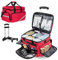 Trunab Rollende Medizinische Tasche mit Abnehmbarem Trolley, Krankenschwester-Rolltasche mit Abnehmbaren Trennwänden, Erste-Hilfe-Tasche Leer Für Ärzte, EMT, EMS-Profis, Rot–Patentiertes Design