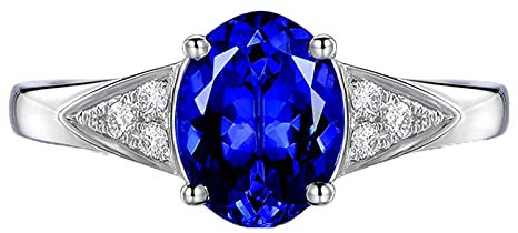 Gualiy Silber 925 Ringe, Echt Gold Verlobungsringe Oval Form Zirkonia Ring Größe 48 (15.3)