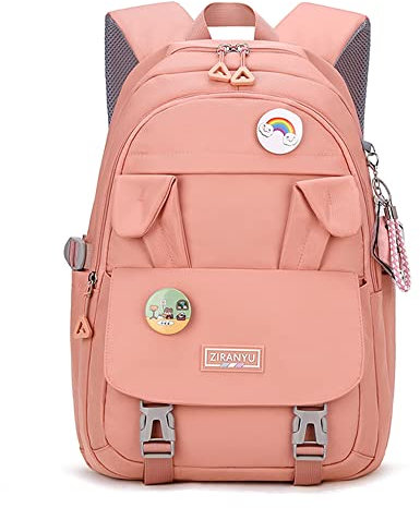 Makukke Schulrucksack für Damen, Laptop-Rucksack, 39,6 cm (15,6 Zoll), College-Schultasche, Diebstahlschutz, Reise-Tagesrucksack, Büchertasche für Mädchen, Pink, Large, Classic