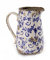 Caraffa brocca in ceramica colore blu anticato smerlato 17 * 12 * 19 cm con manico schabby chic EXC-744068