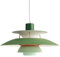 LZH FILTER PH5 Pendelleuchte mit Glühbirne, Dänischer Kronleuchter aus Aluminium, Minimalistische UFO-Deckenbeleuchtung, Gradient Green Industrial Design Hängeleuchten
