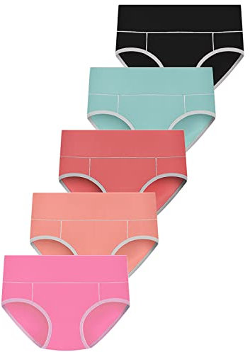 Fulidngzg Periodenunterschwäsche Mädchen: Starke Blutung Perioden Unterwäsche Slipeinlagen Erste Periode Period Panties Absorbierend Periodenslip Hipster Unterhosen Menstruationsunterwäsche 5er Pack
