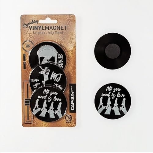 Redomm Kühlschrankmagnete aus Vinyl-Schallplatten, Musik-Kühlschrankmagnete, starker magnetischer Aufkleber, Dekoration für Handwerk, Küche, Büro, Whiteboard, Schrank und Geschirrspüler, 3 Stück