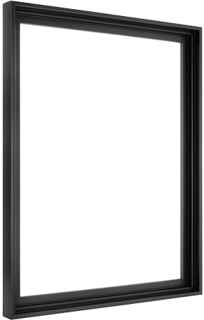 MCS Canvas Float Frames 16x20 Frame, Black Frame for Finished Canvases, Vertical & Horizontal Wall Hanging Large with Adhesive for Canvas Paintings (1-Pack)