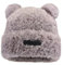 MANGGUO Niedliche Fuzzy-Bären-Mütze, hautfreundliche Plüsch-Bär-Mütze, Mütze mit Ohren, Beanie-Mütze für Frauen (Grey)