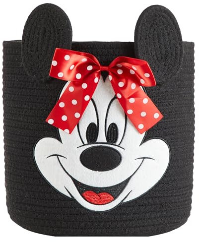Idea Nuova Disney Minnie Mouse Figural Rope Storage Organizer Basket, 25,4 cm H x 25,4 cm B
